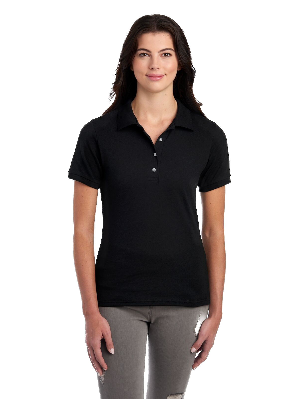 Women's SpotShield��� Jersey Polo - Black