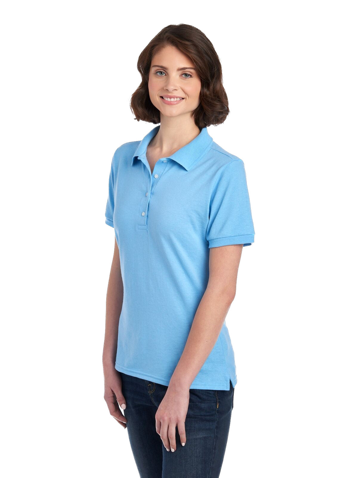 Women's SpotShield��� Jersey Polo - Light Blue