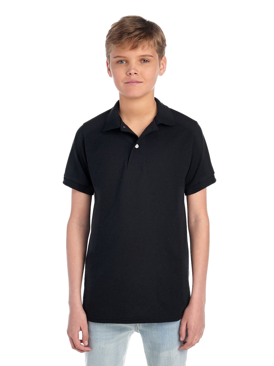 Youth SpotShield™ Jersey Polo - Black