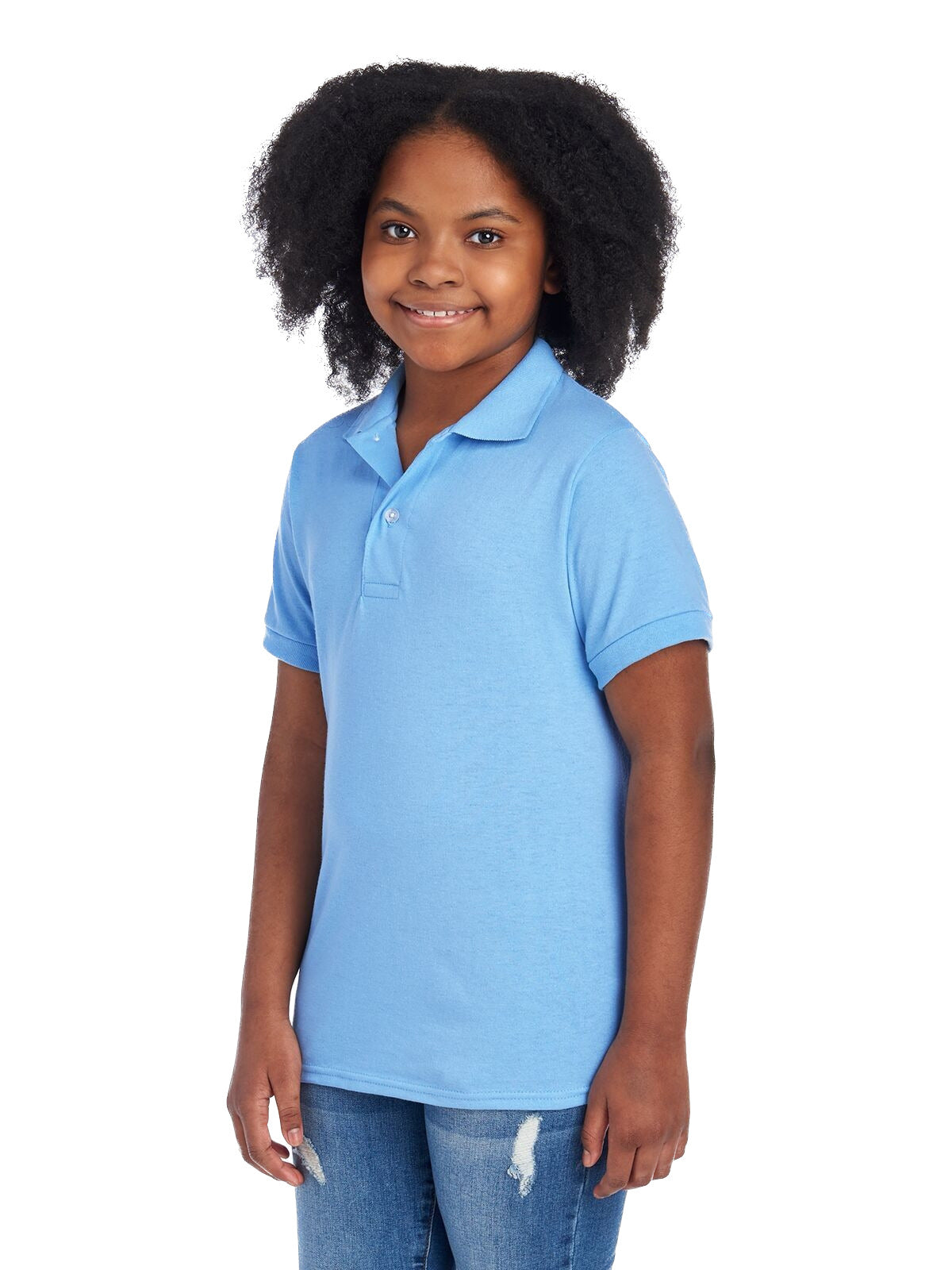 Youth SpotShield™ Jersey Polo - Light Blue