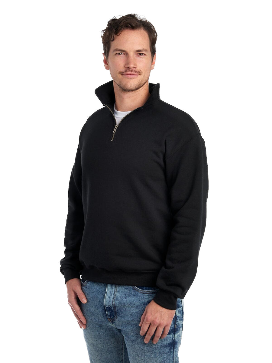 Unisex Super Sweats® NuBlend® Fleece Quarter-Zip Pullover - Black