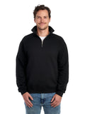 Unisex Super Sweats® NuBlend® Fleece Quarter-Zip Pullover - Black