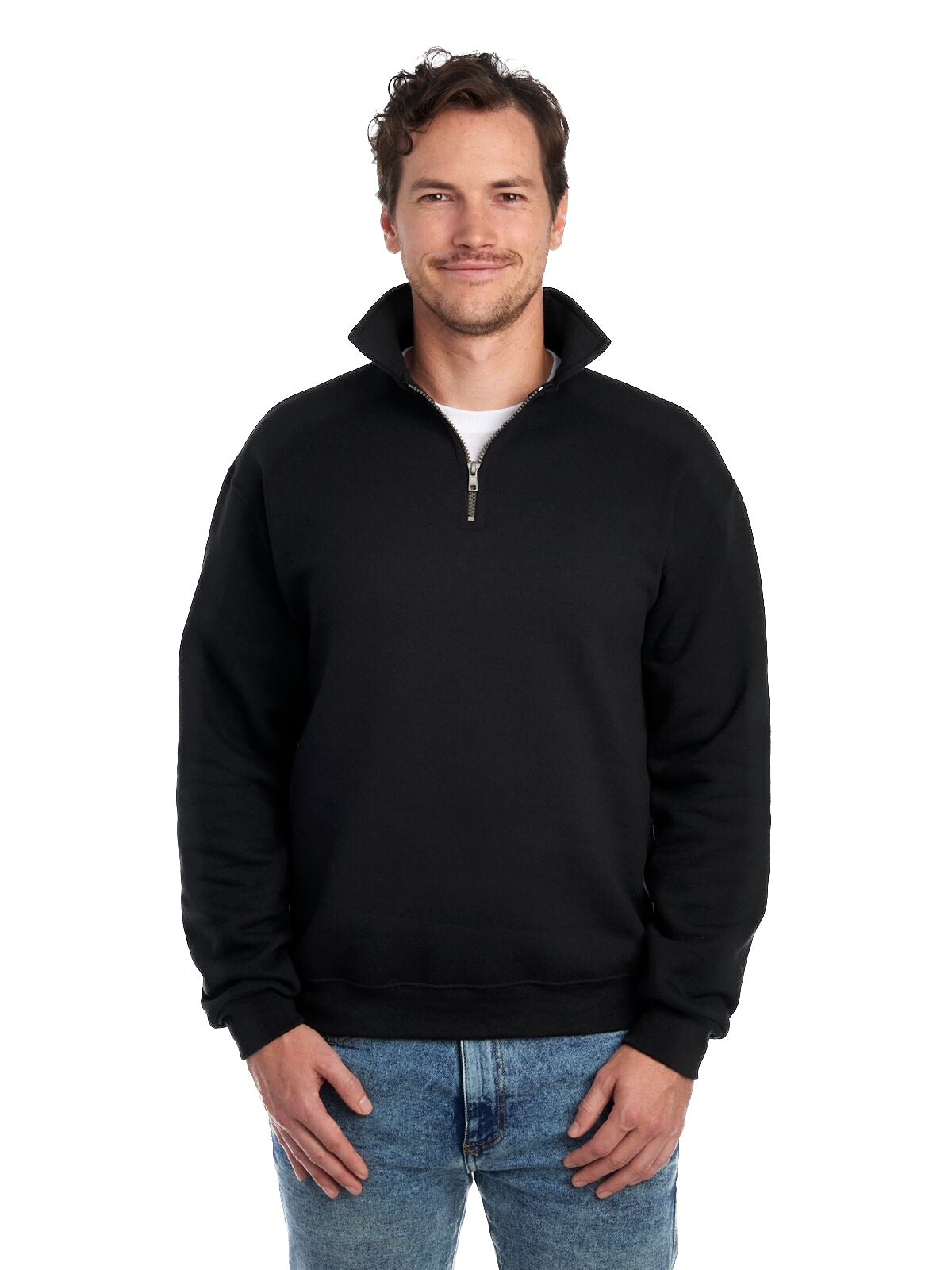 Unisex Super Sweats® NuBlend® Fleece Quarter-Zip Pullover - Black