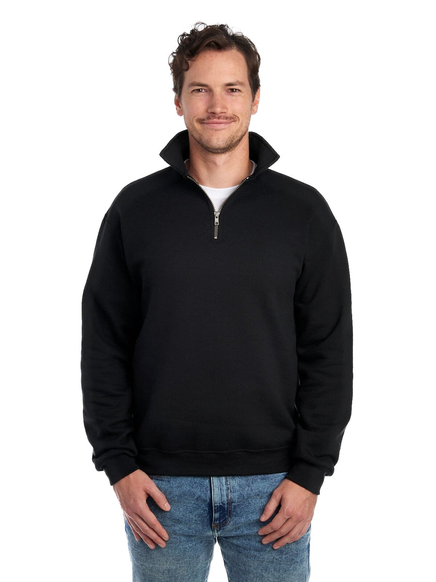 Unisex Super Sweats® NuBlend® Fleece Quarter-Zip Pullover - Black