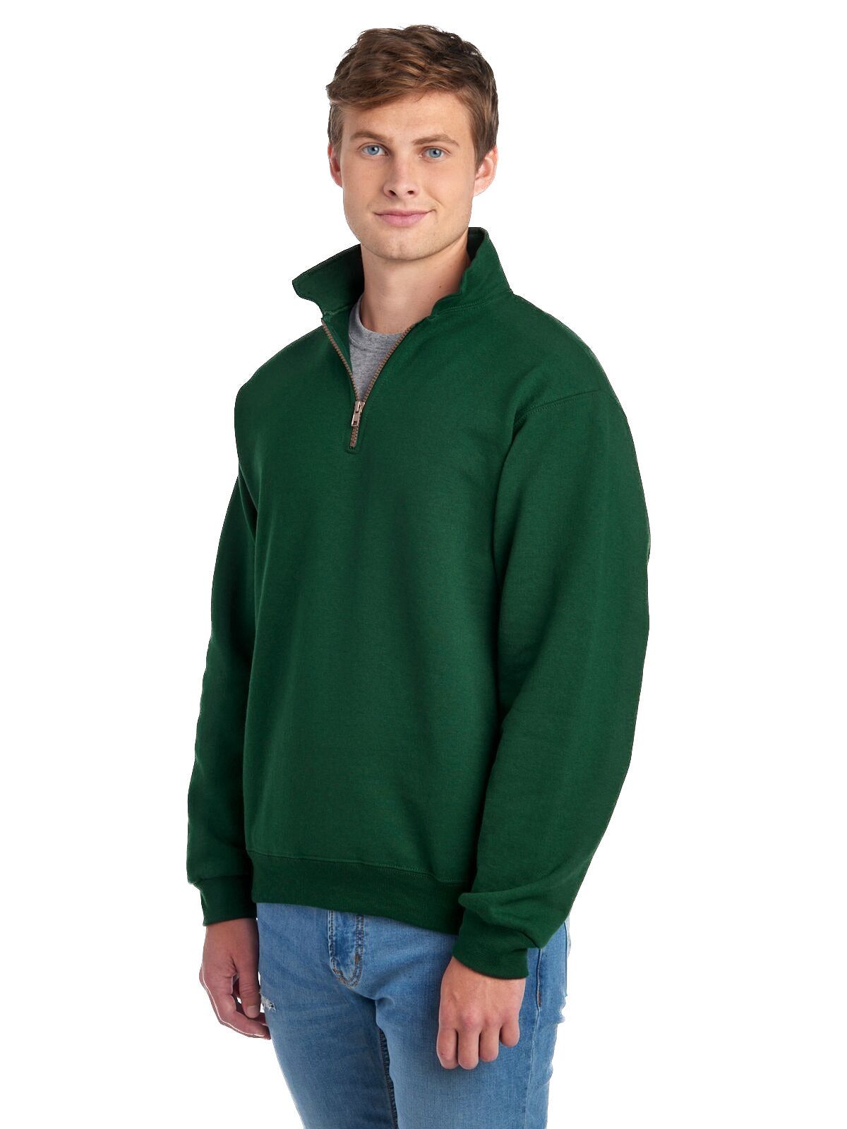 Unisex Super Sweats® NuBlend® Fleece Quarter-Zip Pullover - Forest Green