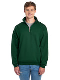Unisex Super Sweats® NuBlend® Fleece Quarter-Zip Pullover - Forest Green