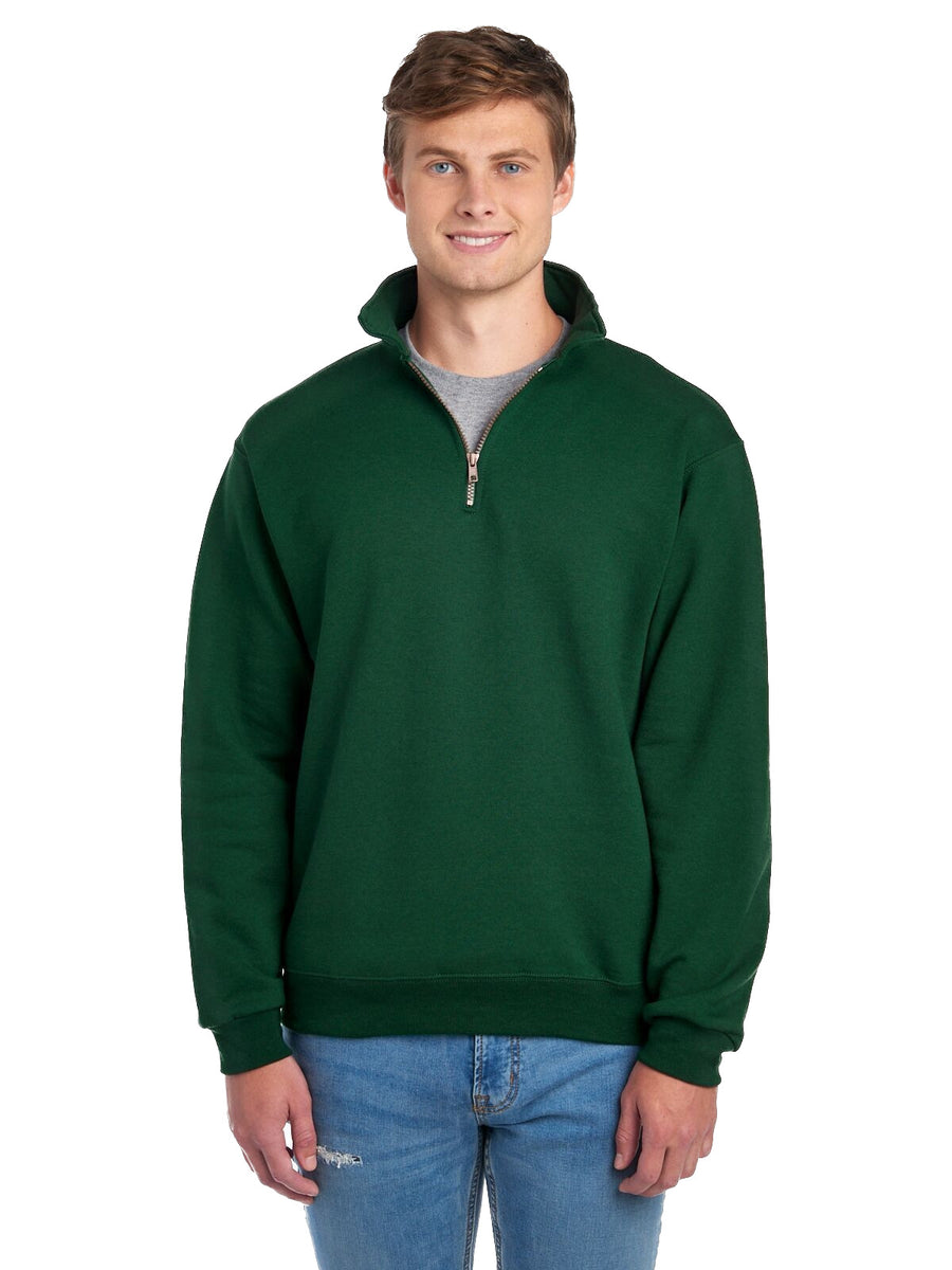 Unisex Super Sweats® NuBlend® Fleece Quarter-Zip Pullover - Forest Green