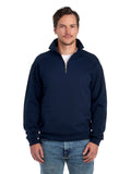Unisex Super Sweats® NuBlend® Fleece Quarter-Zip Pullover - J Navy