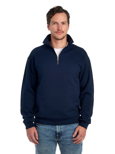 Unisex Super Sweats® NuBlend® Fleece Quarter-Zip Pullover - J Navy