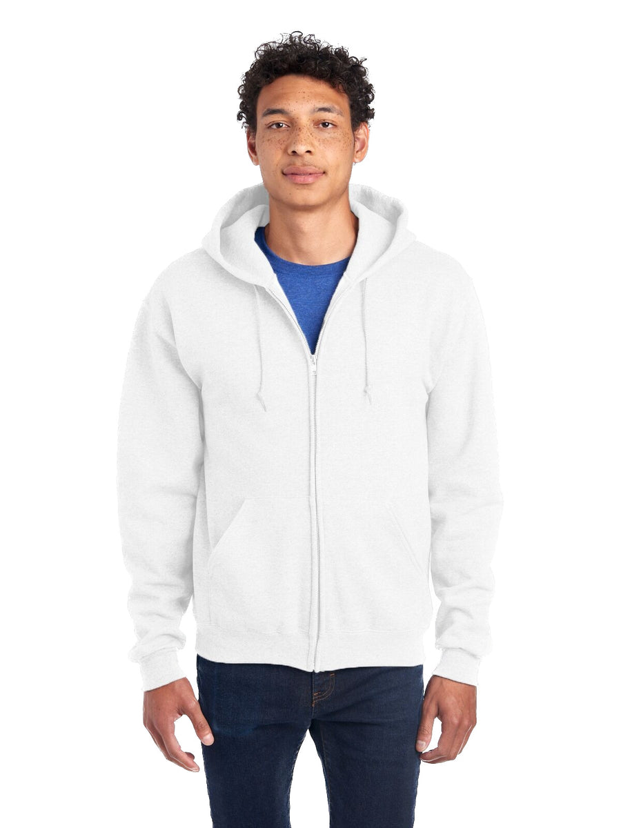 Unisex Super Sweats® NuBlend® Fleece Full-Zip Hoodie - White