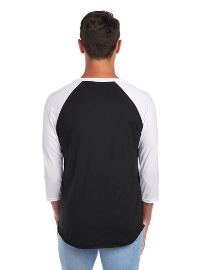 Unisex Premium Blend Raglan Baseball T-Shirt - Black Ink / White