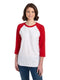 Jerzees 560RR - Unisex Premium Blend Raglan Baseball T-Shirt - White / True Red