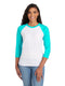 Jerzees 560RR - Unisex Premium Blend Raglan Baseball T-Shirt - White / Scuba Blue