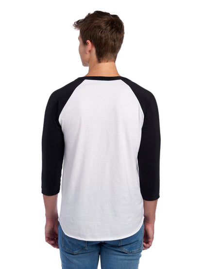 Unisex Premium Blend Raglan Baseball T-Shirt - White / Black Ink