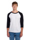 Jerzees 560RR - Unisex Premium Blend Raglan Baseball T-Shirt - White / Black Ink