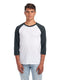 Jerzees 560RR - Unisex Premium Blend Raglan Baseball T-Shirt - White / Charcoal Heather