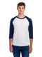Jerzees 560RR - Unisex Premium Blend Raglan Baseball T-Shirt - White / J Navy