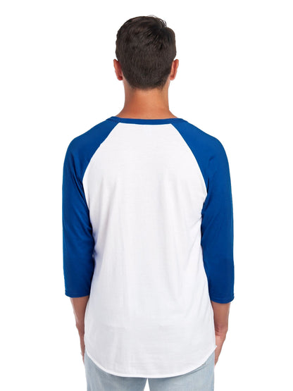 Unisex Premium Blend Raglan Baseball T-Shirt - White / Royal