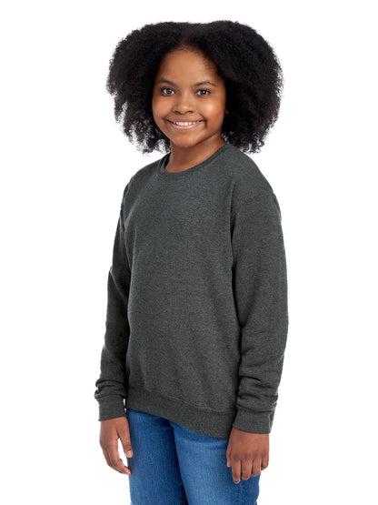 Youth NuBlend�� Fleece Crew - Black Heather