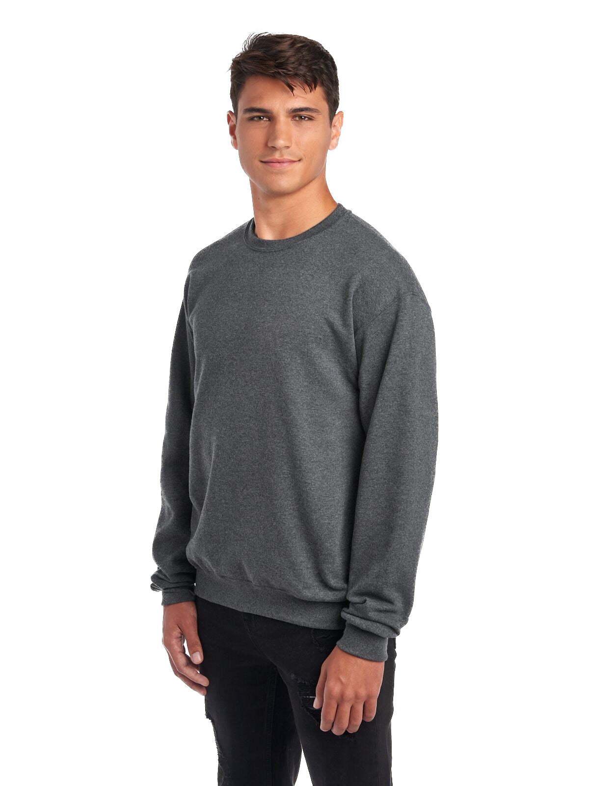 Unisex NuBlend® Fleece Crew - Black Heather