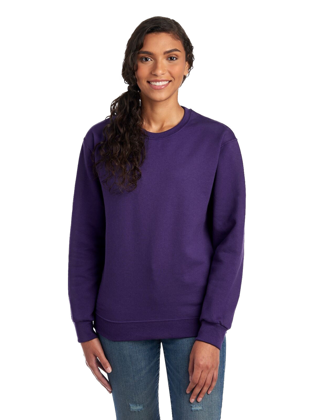Unisex NuBlend® Fleece Crew - Deep Purple