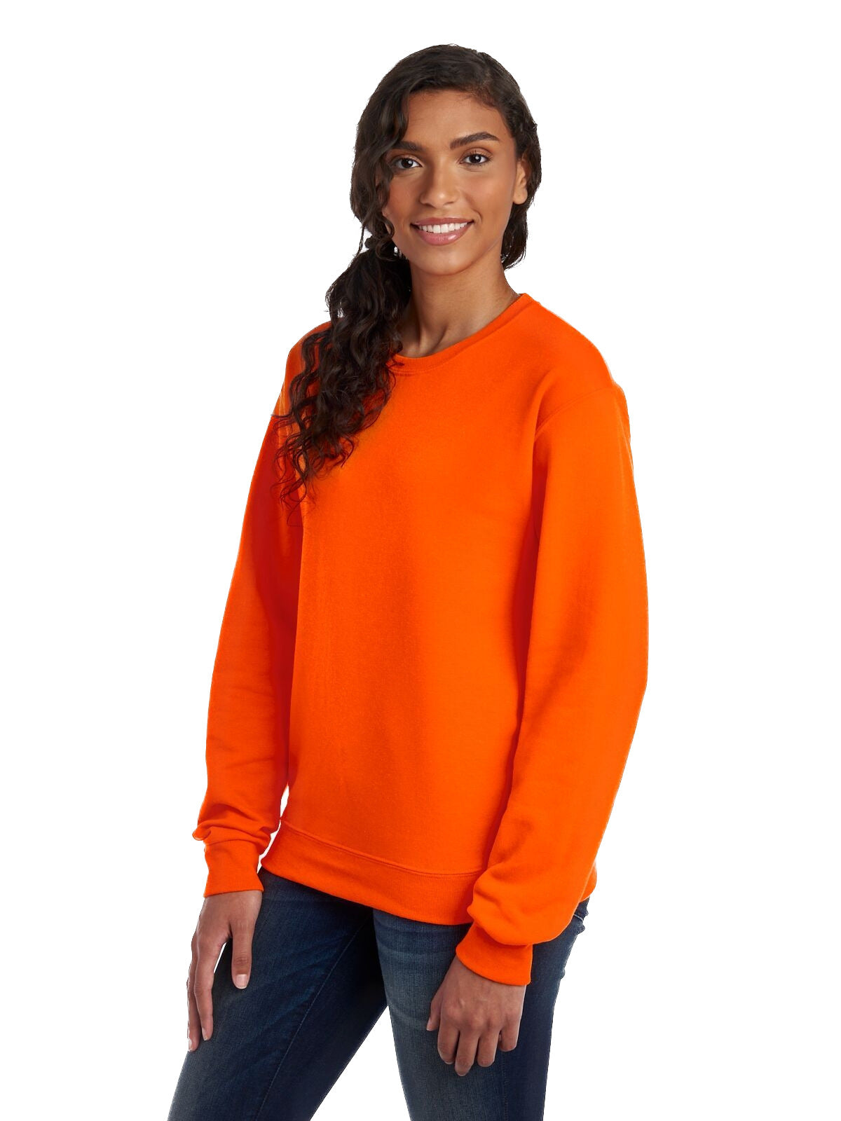 Unisex NuBlend® Fleece Crew - High Viz Safety Orange