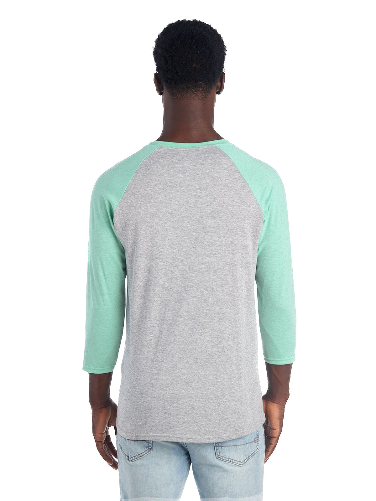 Unisex TRI-BLEND Baseball Raglan - Oxford / Mint Heather