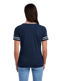Women's TRI-BLEND Varsity V-Neck T-Shirt - Indigo Heather / Oxford