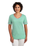 Women's TRI-BLEND Varsity V-Neck T-Shirt - Mint Heather / Oxford