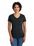 Women's Snow Heather Jersey V-Neck - Black Ink