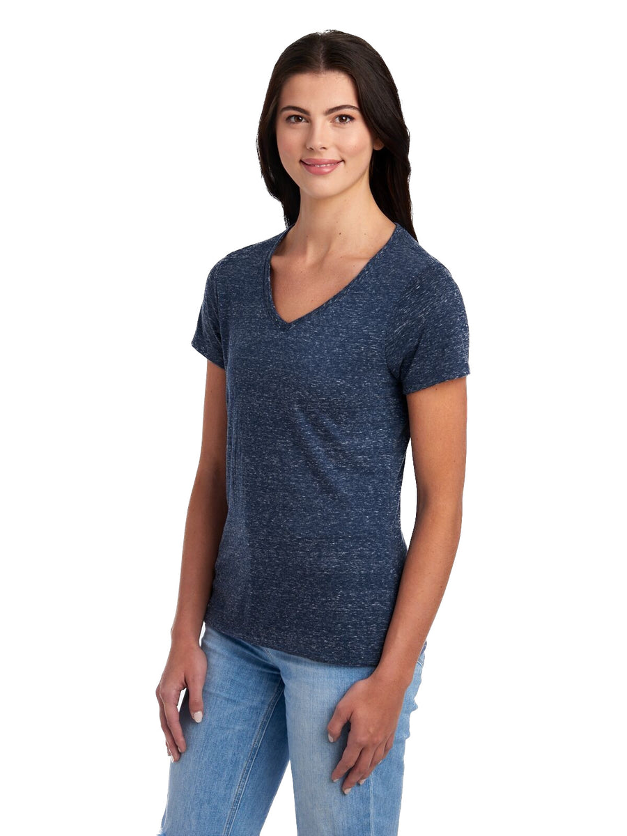 Women's Snow Heather Jersey V-Neck - Navy