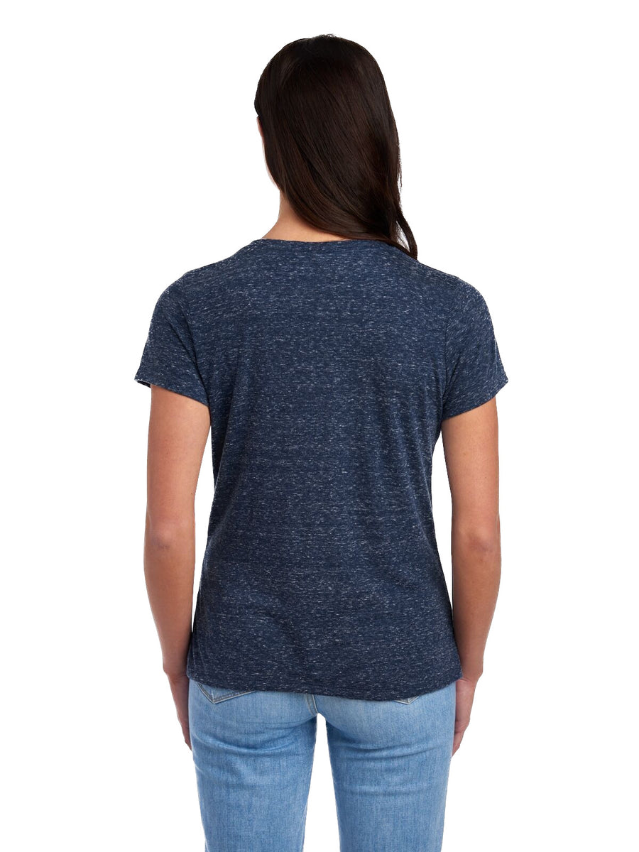 Women's Snow Heather Jersey V-Neck - Navy
