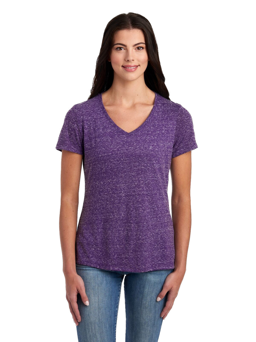 Women's Snow Heather Jersey V-Neck - Purple