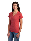 Women's Snow Heather Jersey V-Neck - Red