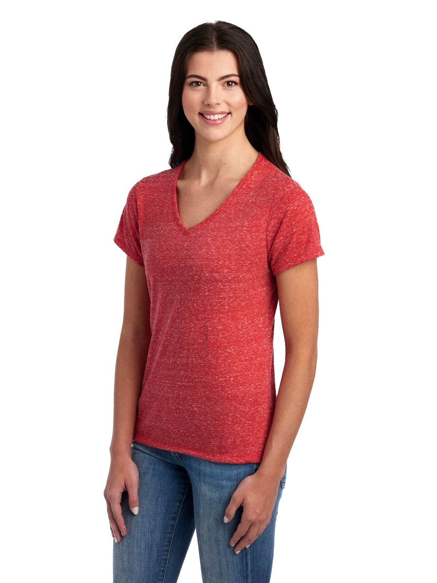 Women's Snow Heather Jersey V-Neck - Red