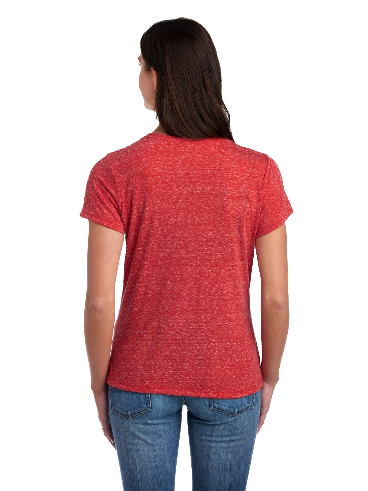 Women's Snow Heather Jersey V-Neck - Red