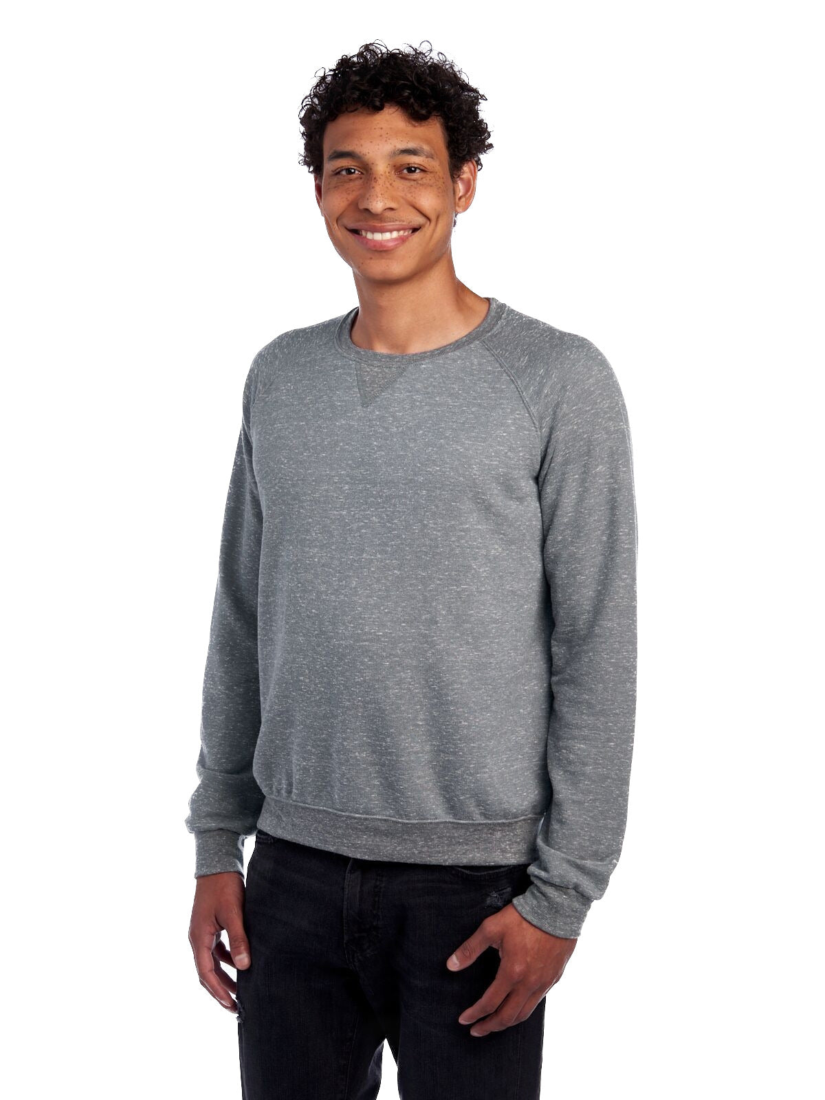Unisex Snow Heather French Terry Crewneck Sweatshirt - Charcoal