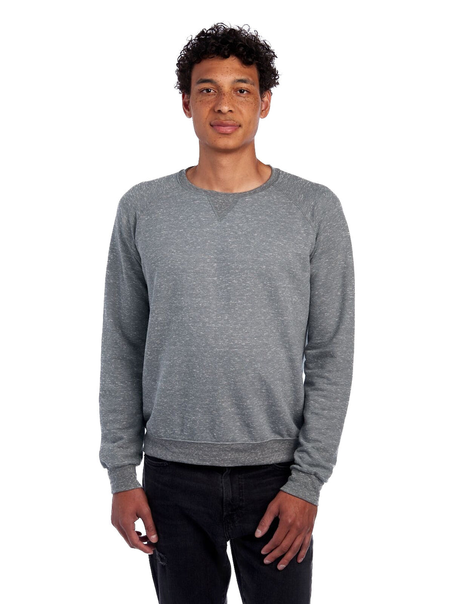 Unisex Snow Heather French Terry Crewneck Sweatshirt - Charcoal