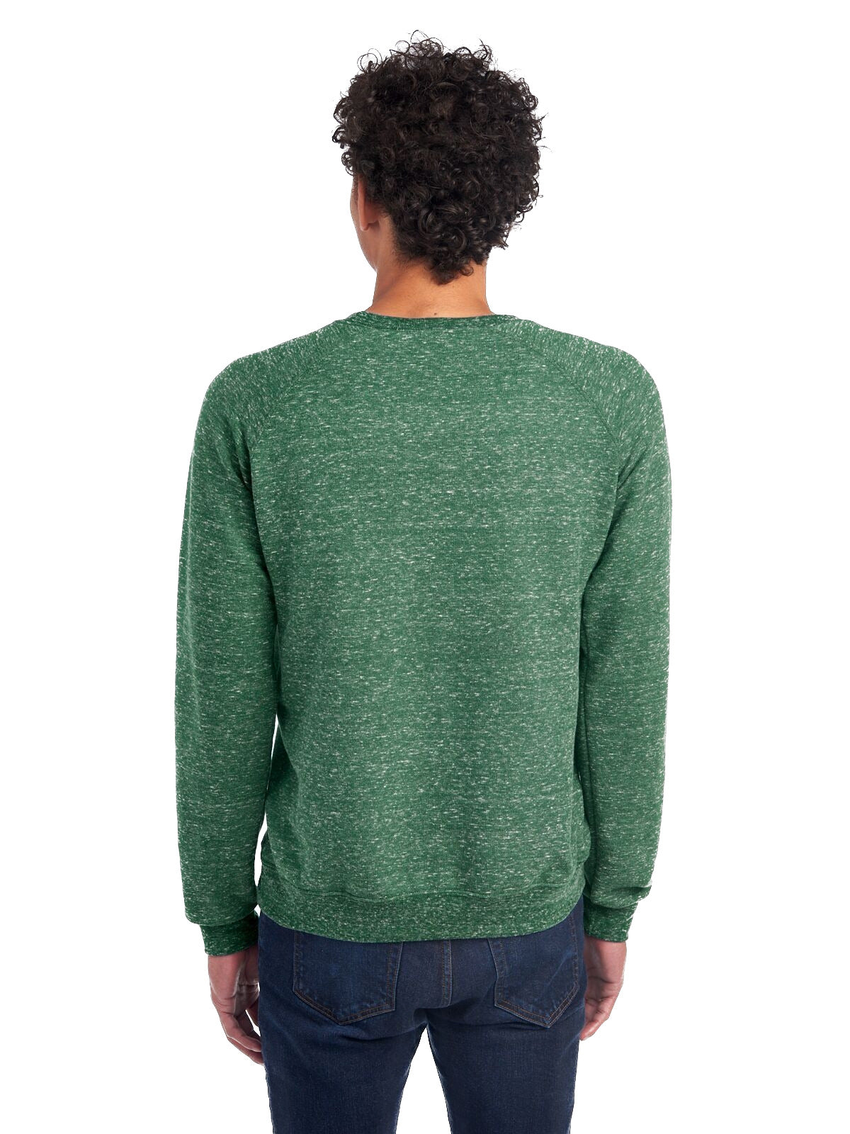 Unisex Snow Heather French Terry Crewneck Sweatshirt - Forest Green