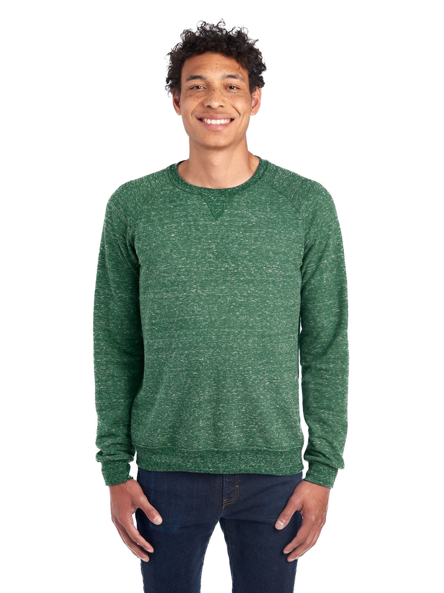 Unisex Snow Heather French Terry Crewneck Sweatshirt - Forest Green