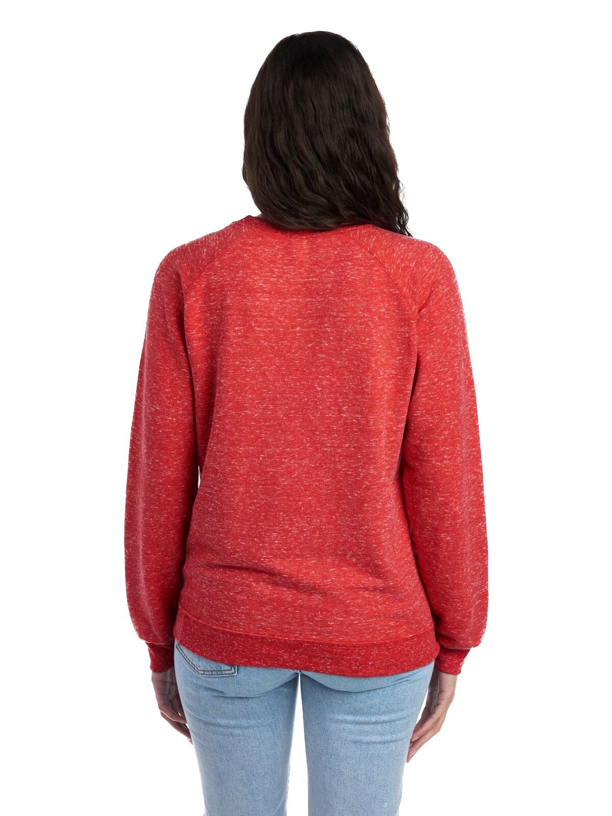 Unisex Snow Heather French Terry Crewneck Sweatshirt - Red