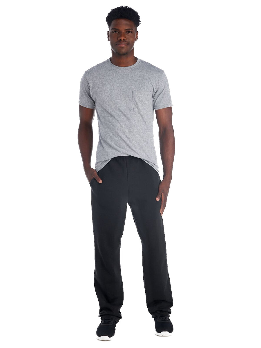 Unisex NuBlend�� Open-Bottom Fleece Sweatpants - Black