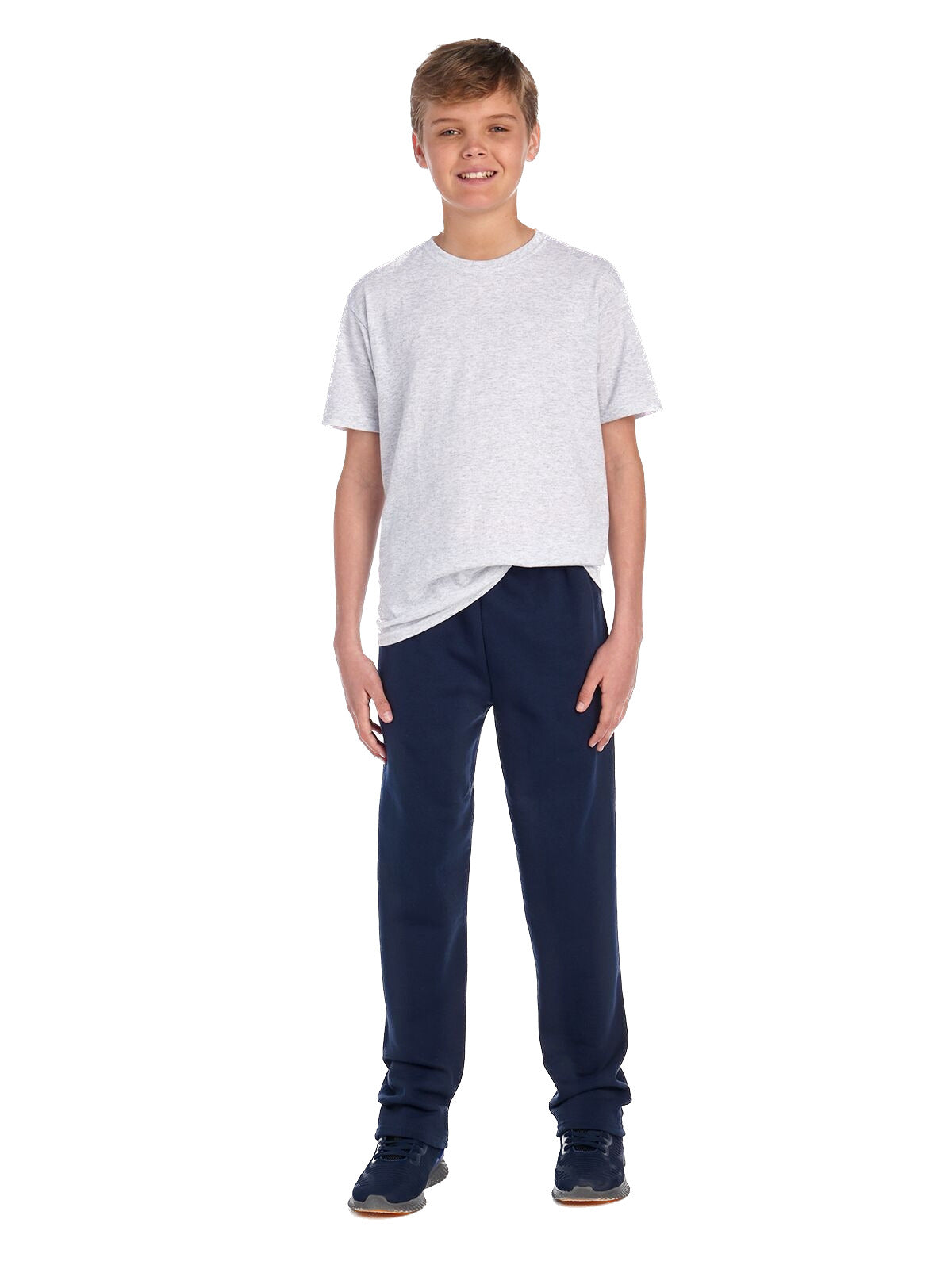 Youth NuBlend® Open-Bottom Fleece Sweatpants - J Navy