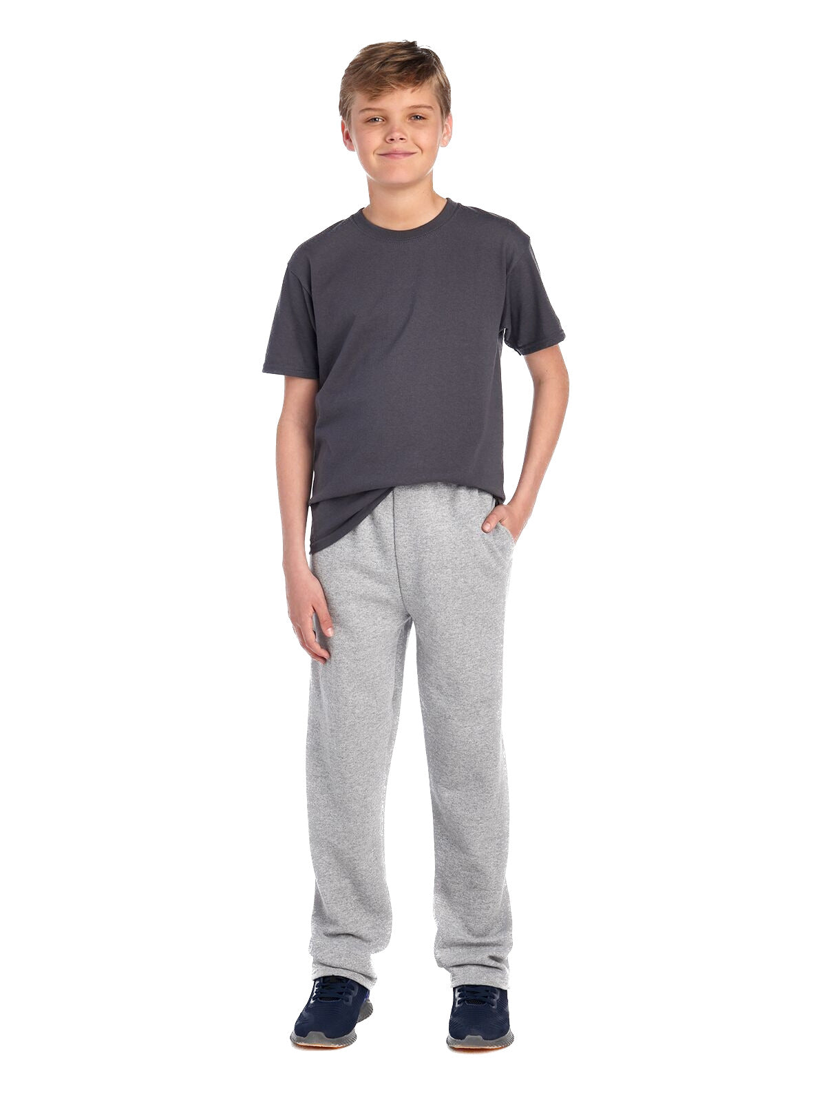 Youth NuBlend® Open-Bottom Fleece Sweatpants - Oxford