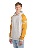 Unisex Nublend® Varsity Colorblocked Raglan Hoodie - Oatmeal Heather/ Mustard Heather