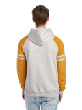 Unisex Nublend® Varsity Colorblocked Raglan Hoodie - Oatmeal Heather/ Mustard Heather