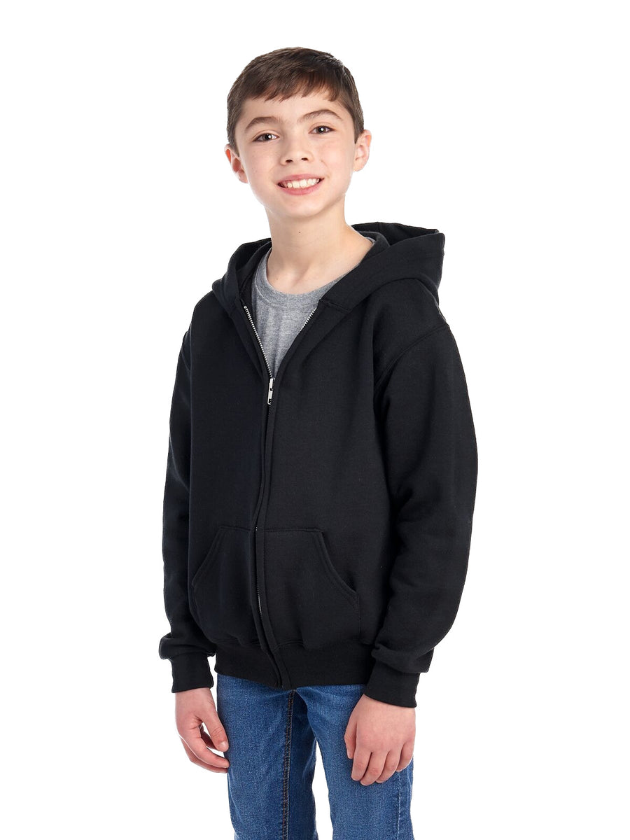 Youth NuBlend® Fleece Full-Zip Hoodie - Black