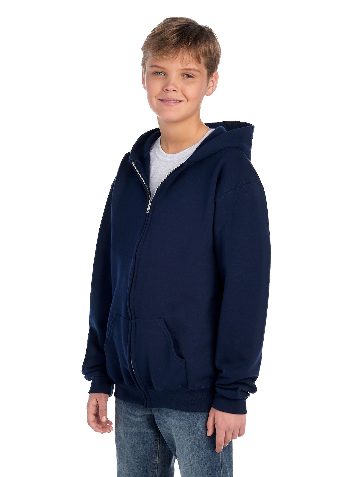 Youth NuBlend® Fleece Full-Zip Hoodie - J Navy