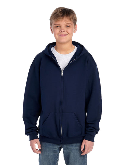 Youth NuBlend® Fleece Full-Zip Hoodie - J Navy