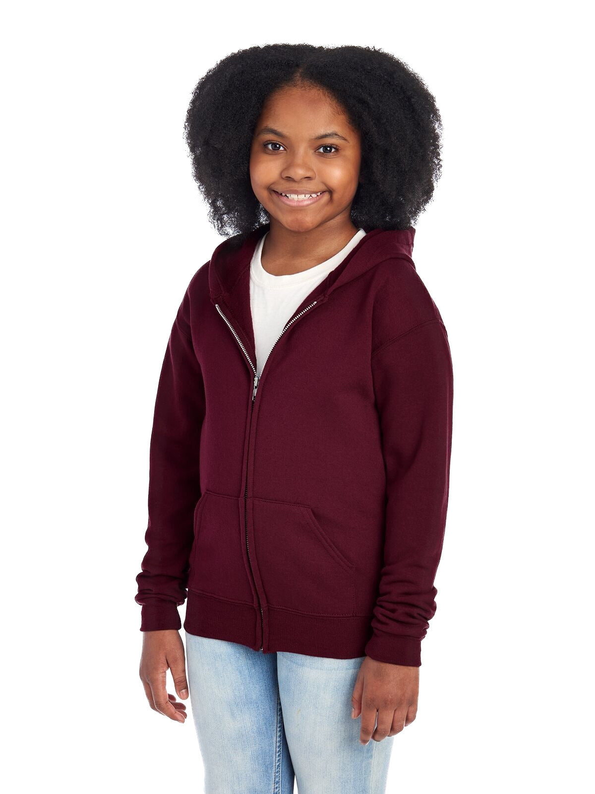 Youth NuBlend® Fleece Full-Zip Hoodie - Maroon